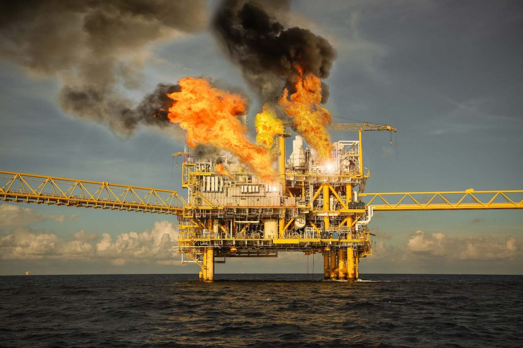 Offshore oil and gas fire